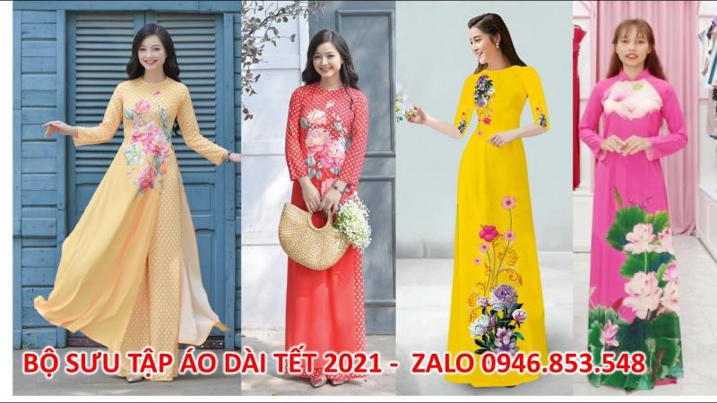 10 Mẫu áo dài cách tân Tết 2021 phối quần siêu đẹp - Kiểu áo dài tết đẹp 2021