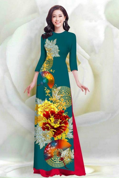 20 mẫu áo dài truyền thống Việt Nam họa tiết hoa sang trọng, áo dài giáo viên mặc đẹp
