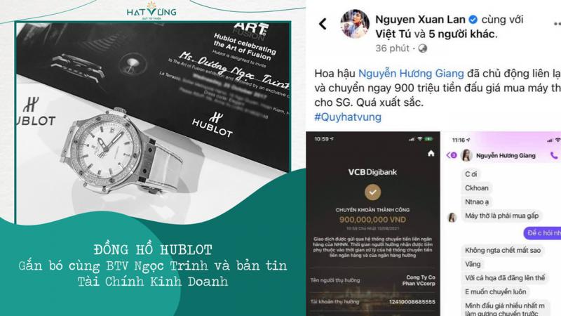 Hương Giang chi 900 triệu đồng mua đồng hồ của BTV Ngọc Trinh dùng để mua máy thở, hỗ trợ chống dịch