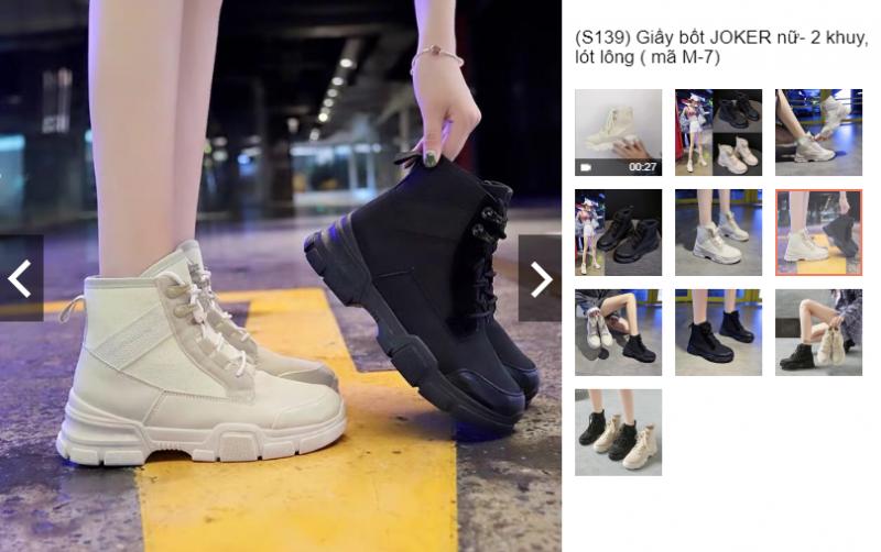 10 đôi giày thể thao nữ Shopee đế cao màu đen chính hãng xu hướng 2020