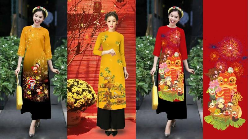 10 Mẫu áo dài cách tân Tết 2021 phối quần siêu đẹp - Kiểu áo dài tết đẹp 2021