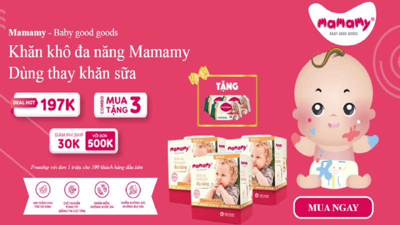 Khăn giấy khô đa năng cho trẻ sơ sinh chính hãng Mamamy mua 3 tặng 3