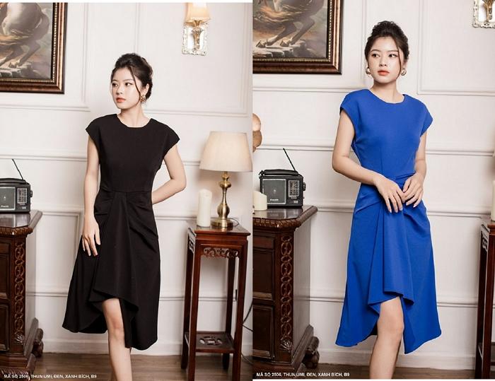 ĐẦM DƠI VÁY XẾP CAO CẤP SANG TRỌNG XINH XẮN-2506